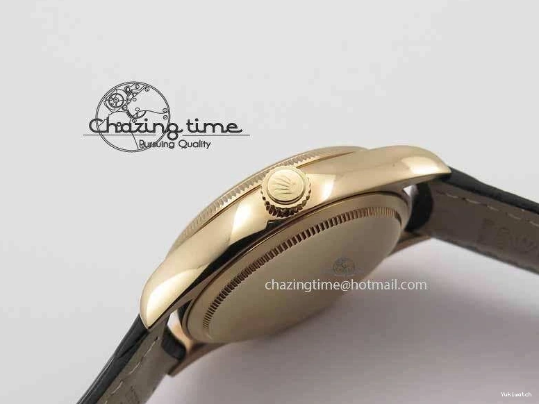 Black RG A3165 Dial Leather Date On Stick Best Edition Strap VF Cellini Markers Black 0708
